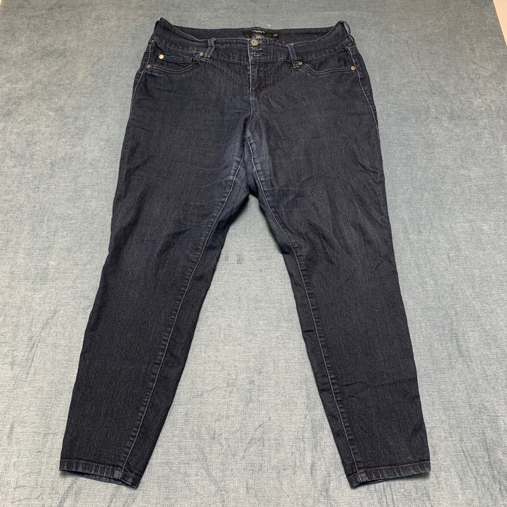Torrid Denim Jeans Womens 16R 36x29 Blue Stretch Dark Wash Mid Rise Skinny Leg
